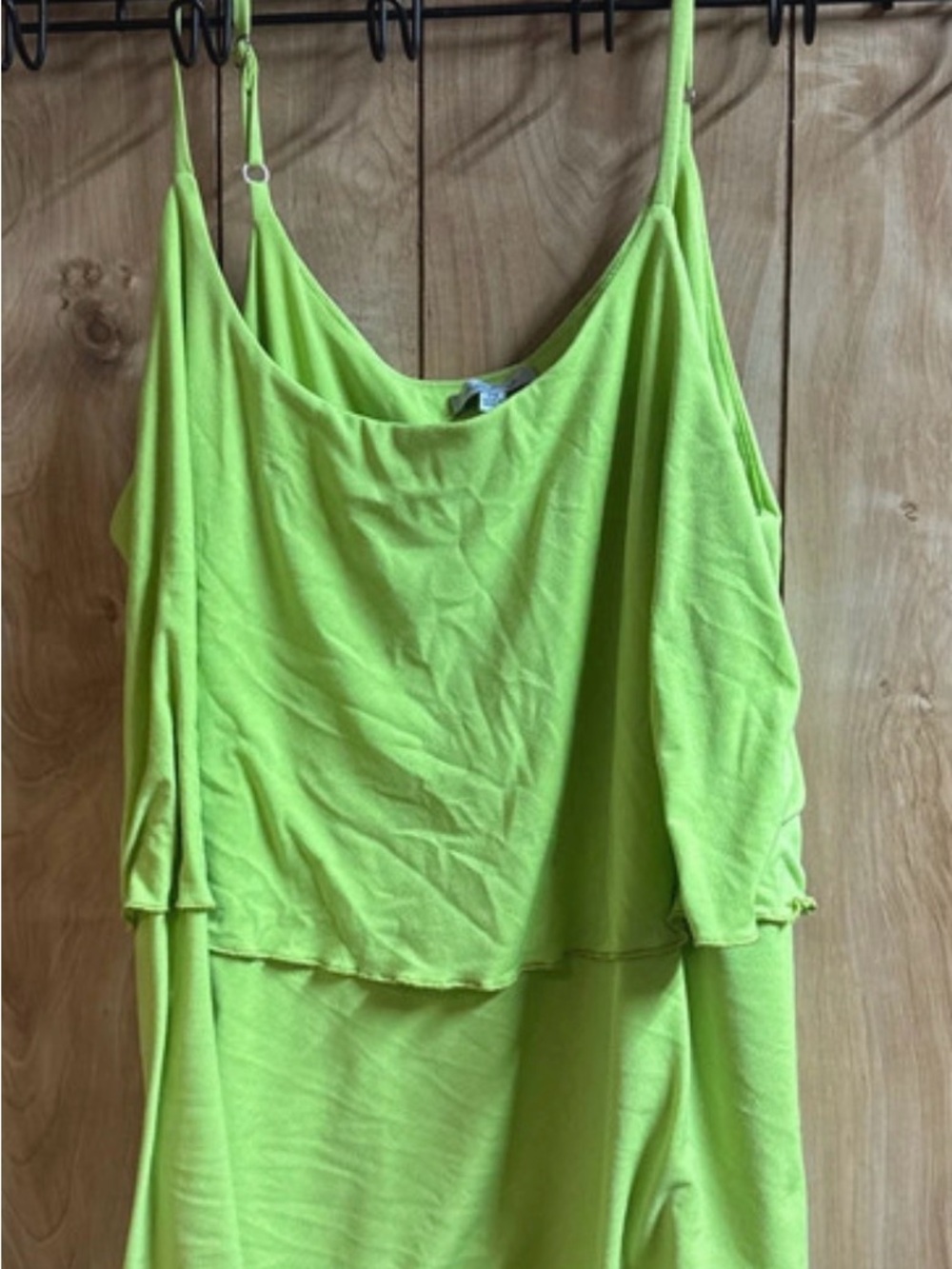 white birch Neon Lime Layered Cami Tank Top